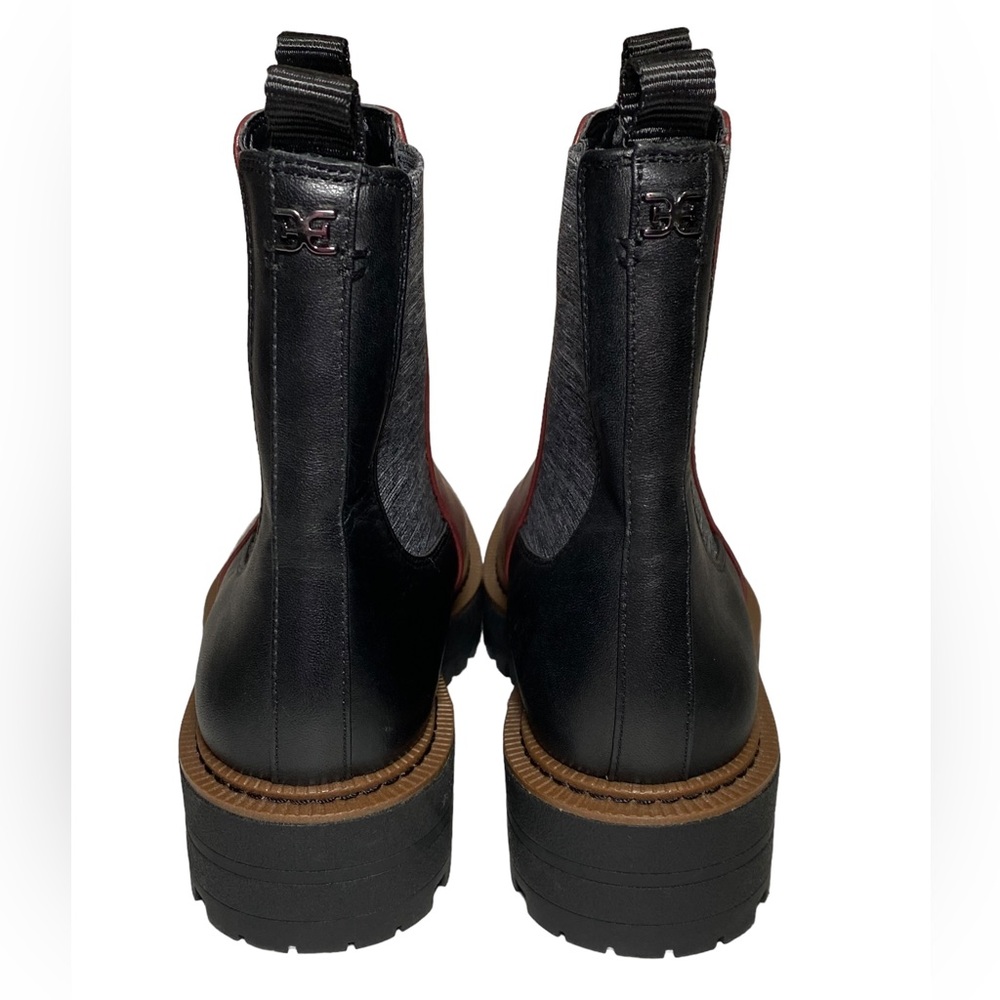 Sam Edelman LAGUNA CHELSEA lug leather BOOT womens 7.5 red GUC - Picture 3 of 10